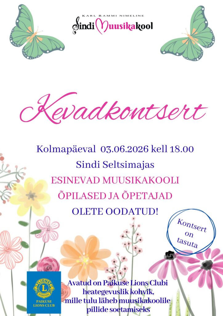 Sindi Muusikakooli Kevadkontsert 18.00