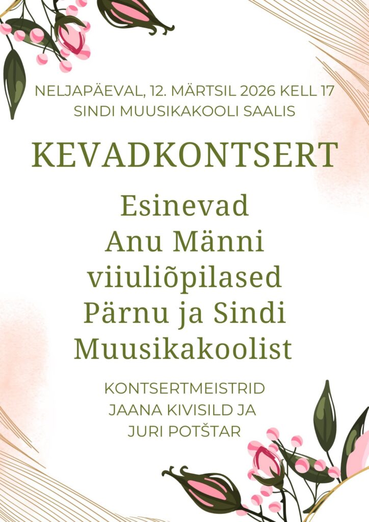 Anu õpilaste Kevadkontsert 12.03.2026, 17.00