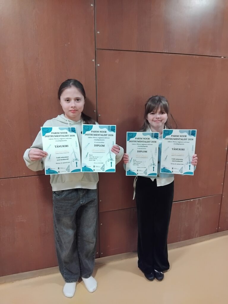 Palju õnne eduka osalemise puhul üleriigilise konkursi ”Noor Instrumentalist 2026” Lääne-Pärnu regiooni eelvoorus