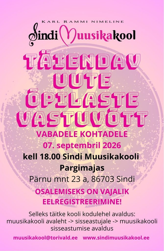 Uute õpilaste täiendav vastuvõtt vabadele kohtadele 07.09.2026